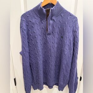 Ralph Lauren Men's Lavender Zip-Up Sweater